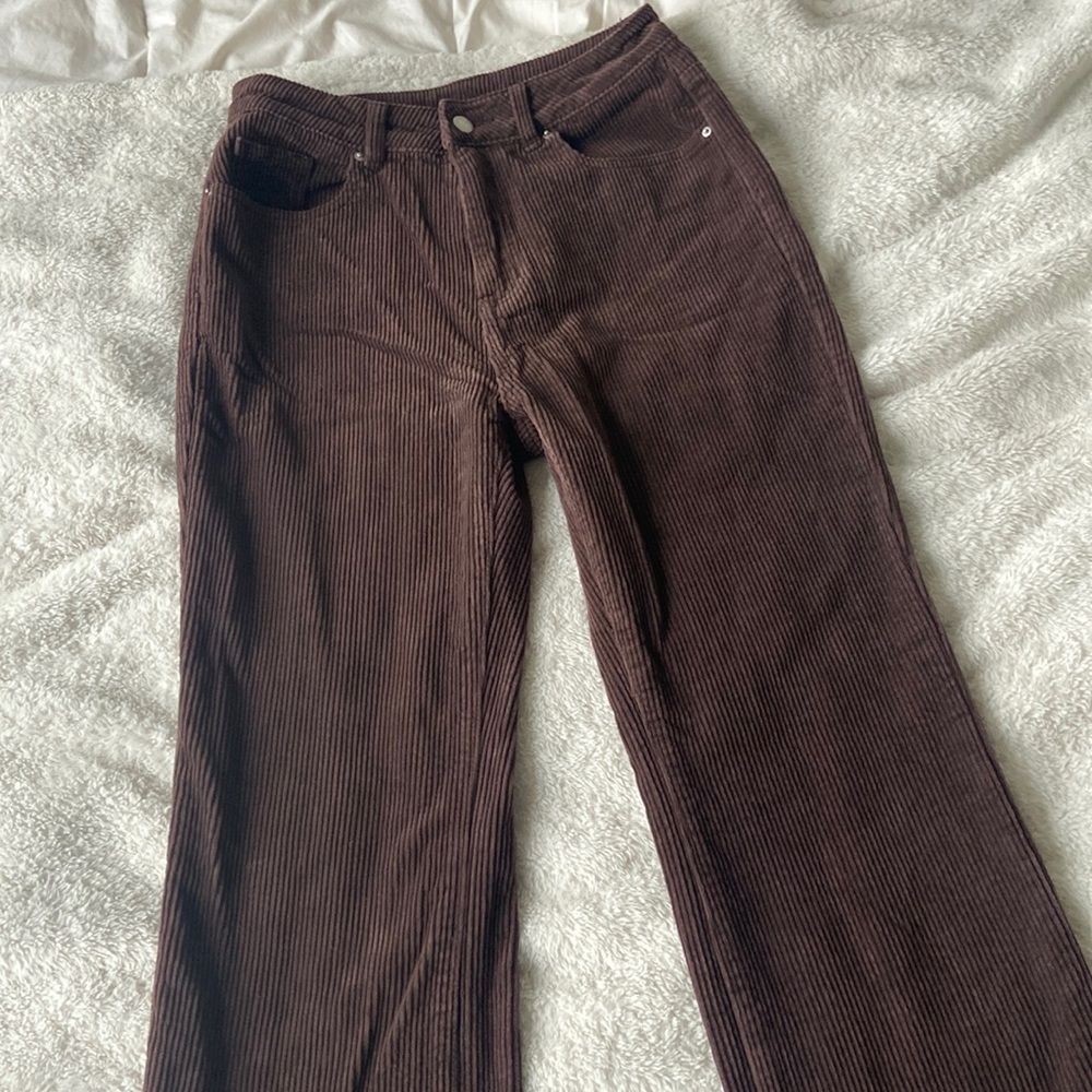 Brown flare corduroy pants